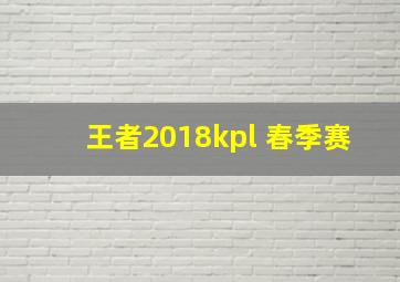 王者2018kpl 春季赛